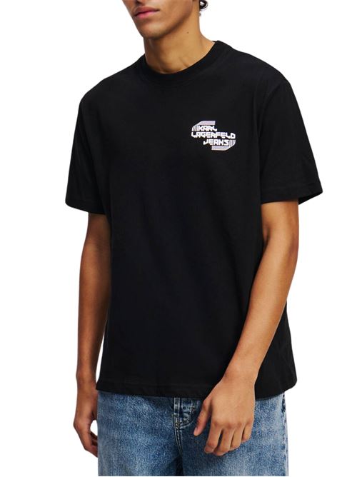 T-shirt uomo nera in cotone Karl Lagerfeld jeans | A2M17040999